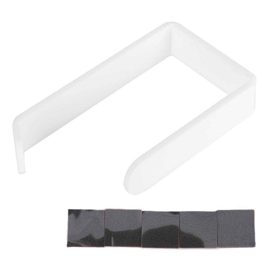 Tissue Holder Punch Free Wall Mounted Acrylic Roll Paper Hanger for Bathroom KitchenWhite