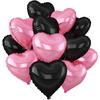 10 Stück 10 Zoll Rosa Herz Folienballons Schwarze Rosa Herzballons für Valentinstag Geburtstagsparty Hochzeit Babyparty Dekorationen