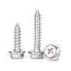 304 Stainless Steel Hex Head Self-Tapping Screw with Washer & Countersunk Tip for Wood - Sizes M3, M4, M5, M10