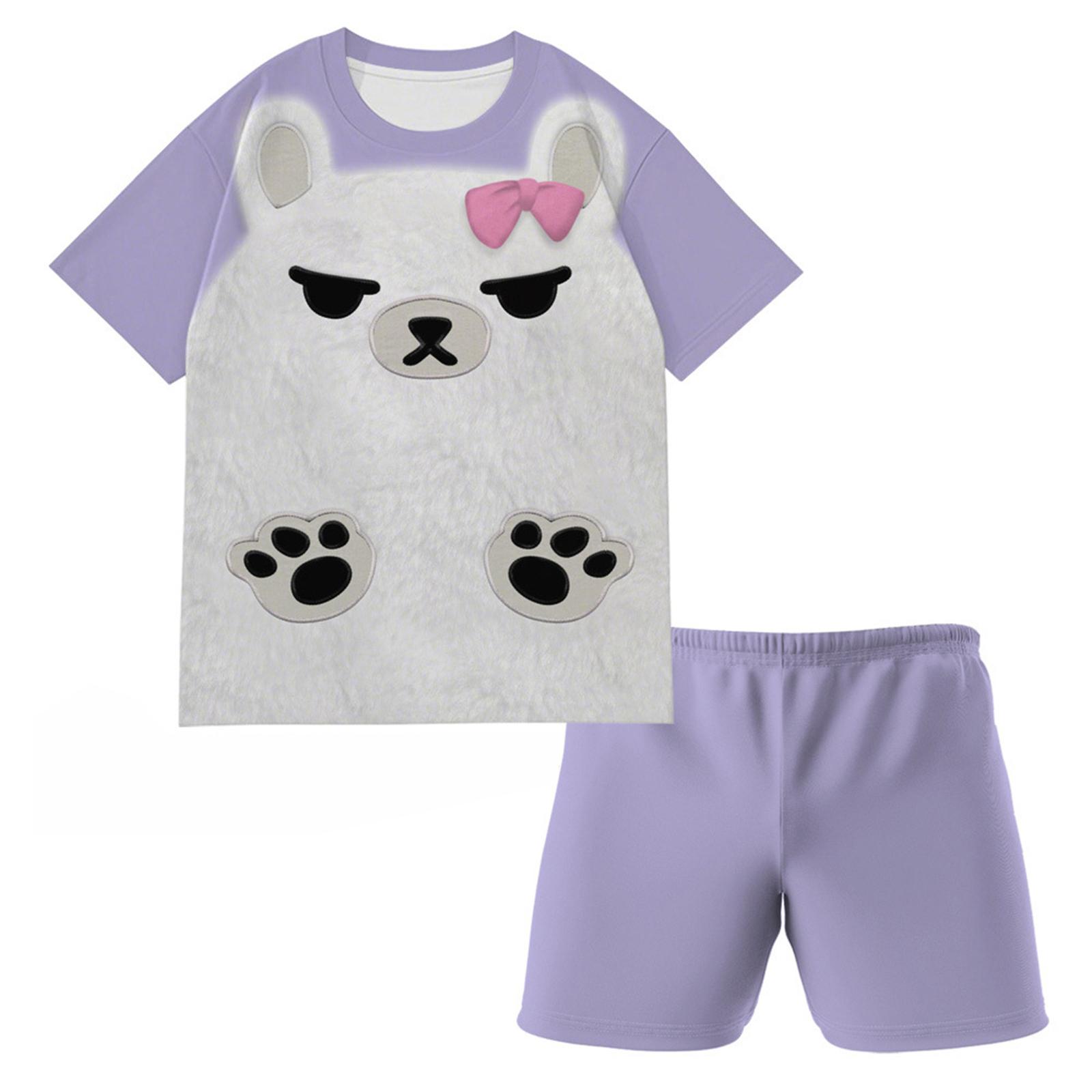 

Детский повседневный пижамный комплект с милым принтом 110