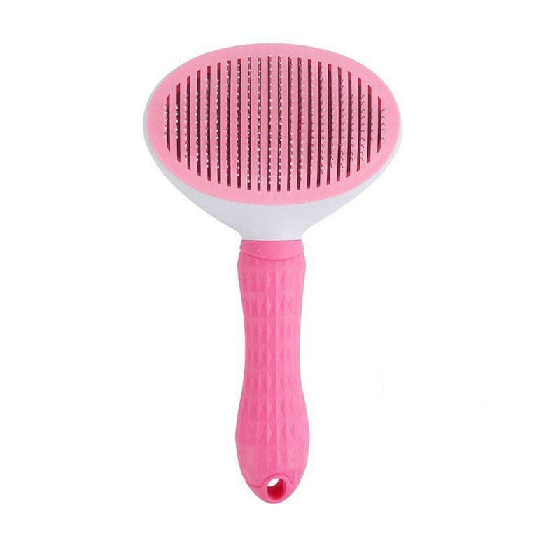 Self-cleaning Nail Rake Brush Cat Brush With Release Button For Long or Short Pet Hair Cleaner Removes Tangles and Loose Fur