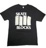 Skateboarding T-Shirt Men's Large Black Tee Logo Skate Blocks As Colour Street