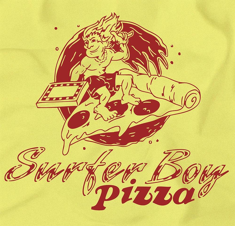 НОВЫЙ Унисекс Футболка Stranger Things Логотип Surfer Boy Pizza - Ромбы L