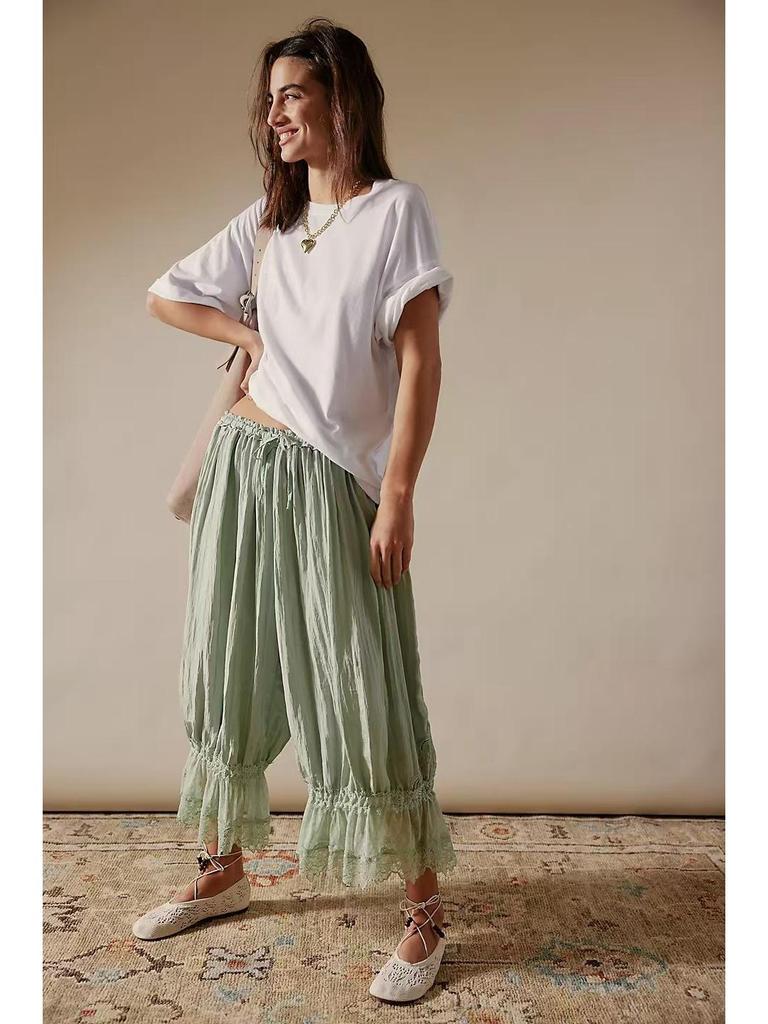 2026 European Spring Women's Lace Tie-up Pajama Shorts – Comfortable & Skin-friendly