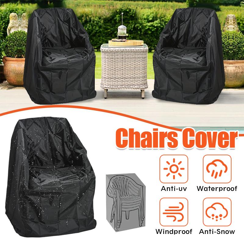 Outdoor Garden Waterproof Chair Cover Patio Chair Protection Cover Rain Dustproof Sun-proof Stacked Furniture Protector Cover