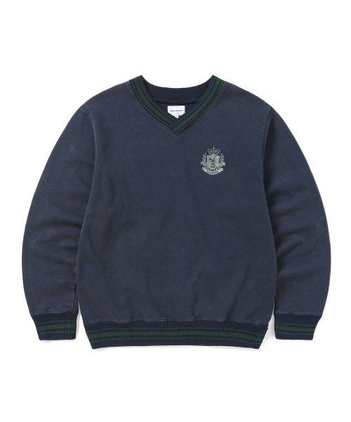 ThisisneVerthat V Neck Emblem Sweatshirt naVy S
