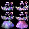With Angel Headband Angel Fairy Love Stick 2 Sizes LED Light Luminous Butterfly Wings Plastic Birthday Gift Glowing Skirt