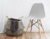 Scandinavian Chair Cover, Light Gray Velvet