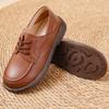 Top‑Layer Cowhide Mom Shoes, Round Toe Low Heel Shallow Mouth Dance Shoes, Breathable Versatile Flat Casual Leather Shoes SA‑2289