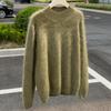 Women's 100% Pure Cashmere Brushed Long Sleeve Turtleneck Pullover Sweater - Loose Fit and Versatile 
