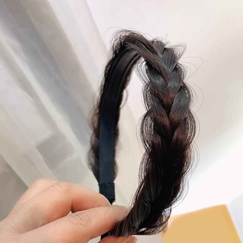 Women's Braided Hair Band High Elasticity Hairpiece Fashionable Hair Accesories Hairband for Girls Natural Look