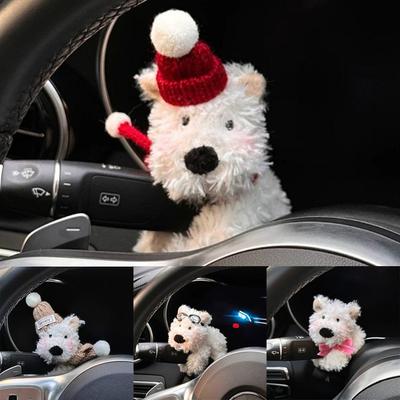 Niedliche Hunde Auto Kupplungs Dekoration Plüsch Welpen Puppe Auto Puppe Innenraum Blinker Scheibenwischer Auto Schalter Auto Schmuck Scheibenwischer Hund Abbiegen Kaw J0M8