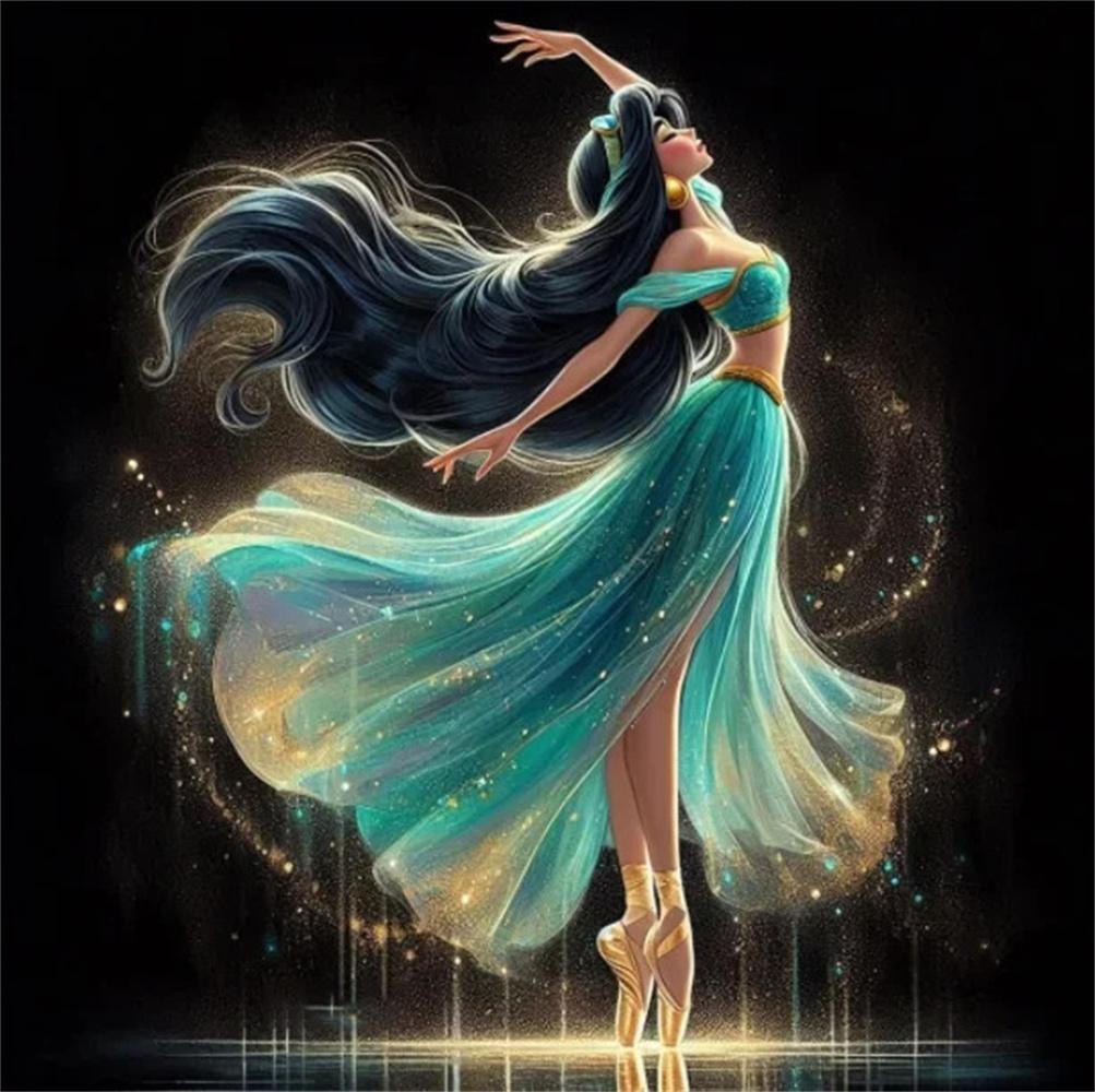 Disney 5D Diamond Painting Dancing Princesses Cross Stitch Mosaic Kit Home Decoration Wall Sticker DIY Handmade Gift
