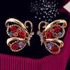 Fashion Women Rhinestone Butterfly Shape Stud Earrings Celebrity Eardrop Jewelry ARI