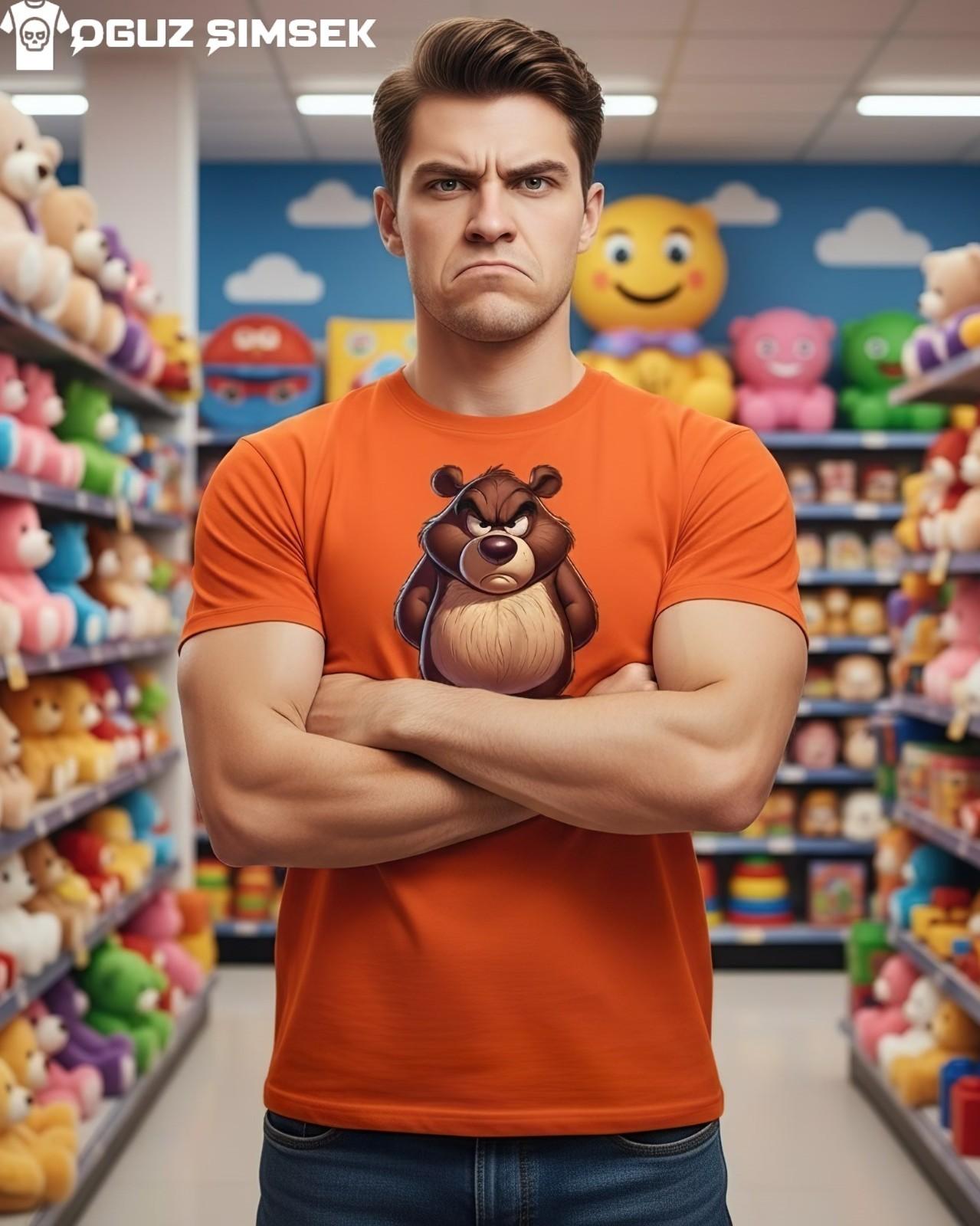 Grumpy Bear T-Shirt Mens Womens Tees Top – Funny Angry Cartoon Animal Graphic Tee L