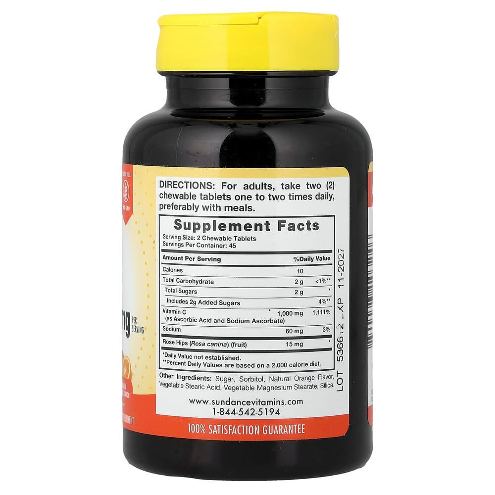 iHerb Chewable C Natural Orange, 1000mg, 90 Chewable Tablets (500mg per Tablet)