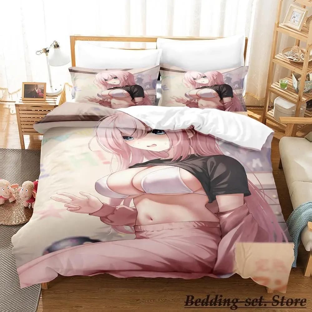 Gotou Hitori Bedding Set Single Twin Full Queen King Size Bed Set Adult Kid Bedroom Duvetcover Sets Anime parure de lit Bed