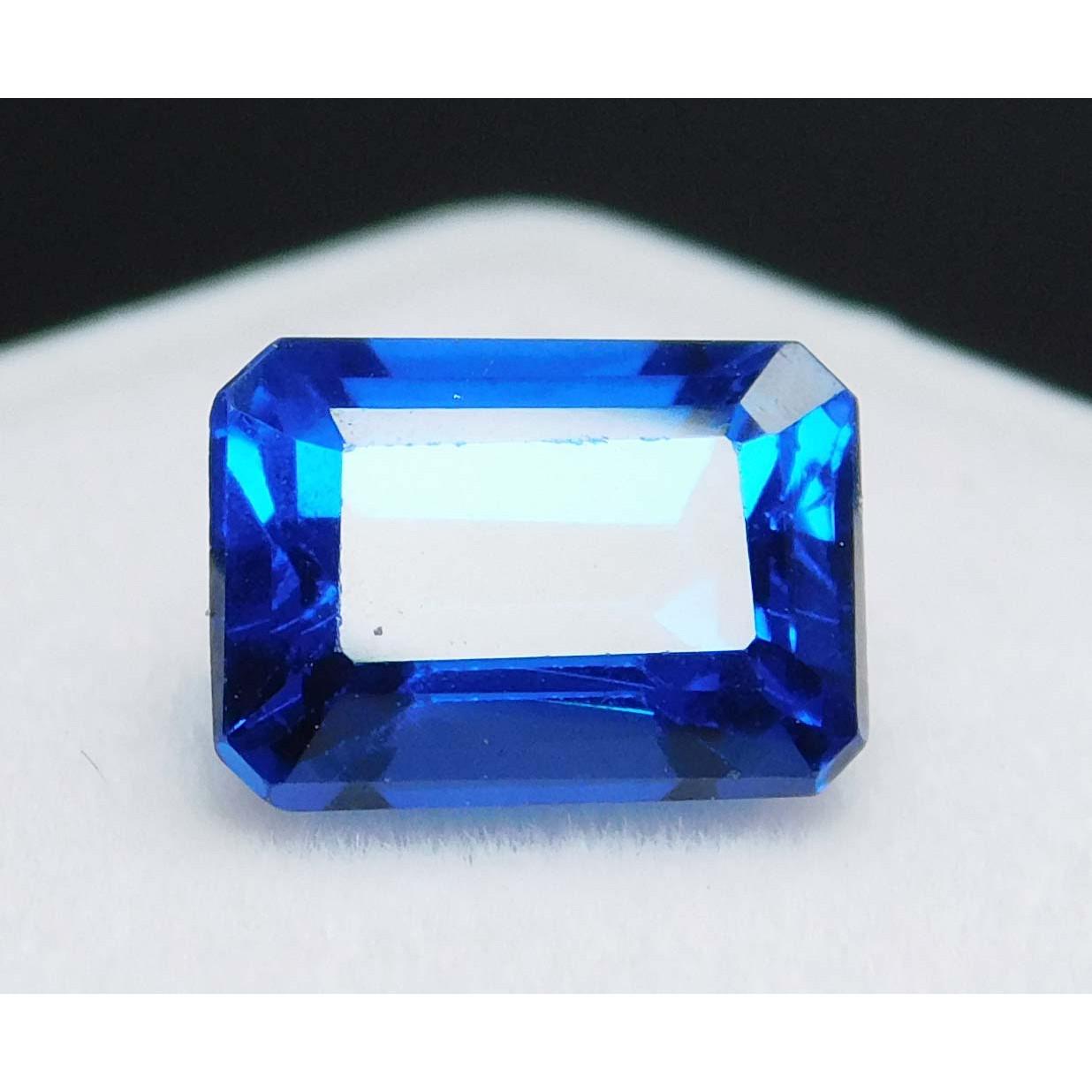 

Natural Ring Size Sapphire Blue Emerald Shape 2 Ct Certified Loose Gemstones A-1971 7.9 mm синій