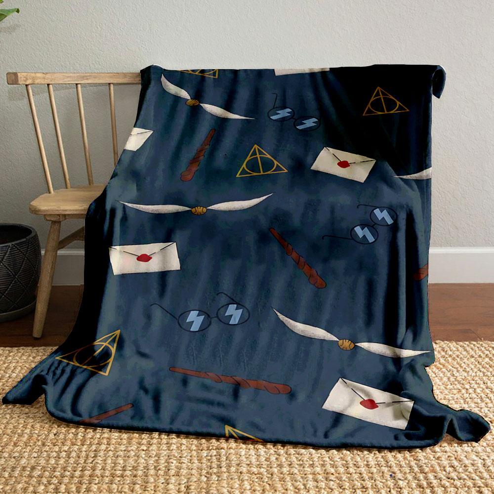 

Golden Snitch, Magic Wand, Hogwarts Letter bedroom Blanket for Livingroom Couch lunch break Soft Cozy throw for Friend s festival Gift 80cm x 120cm
