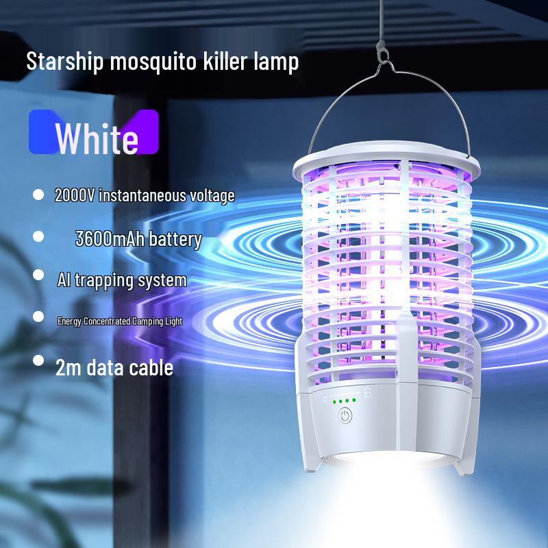 2024 Starship Electric Mosquito Killer Lamp: Outdoor Waterproof Fly Catcher & Repellent for Camping & Courtyard.