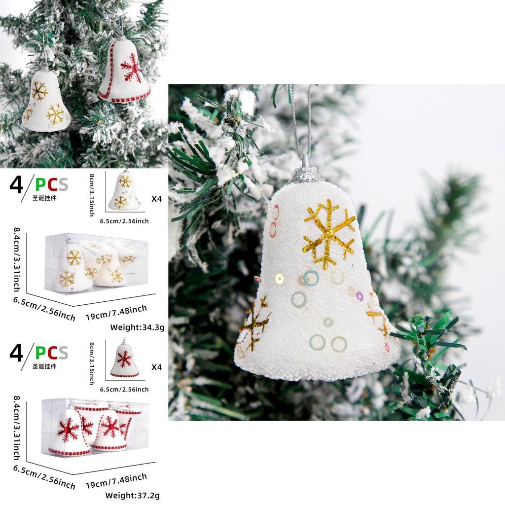 Charming Red Snowflake Bell Hangings For Christmas Celebrations And Festive Decor