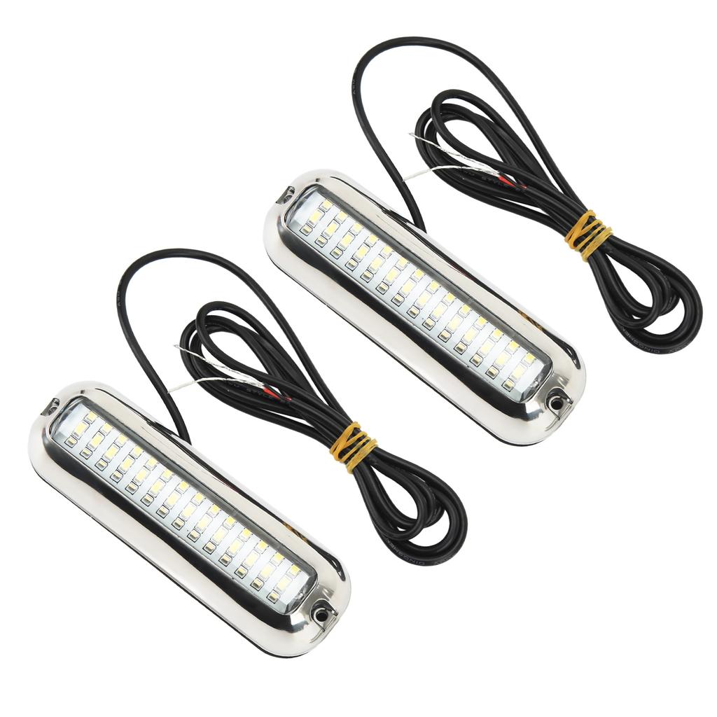Marine Led Lights 42LEDS Waterproof Underwater LED Boat Light 10‑30V DC Drain Plug Light for Yacht Boat White Light