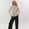 Womens Oversized Knit Sweater Loose Fit Long Sleeve Cropped Top Soft Mohair Blend Streetwear 2025