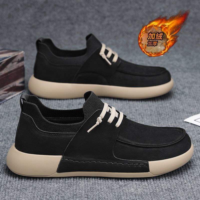 Broken size winter board shoes velvet thickened cotton shoes warm versatile men's shoes waterproof leather casual sports shoes snow boots