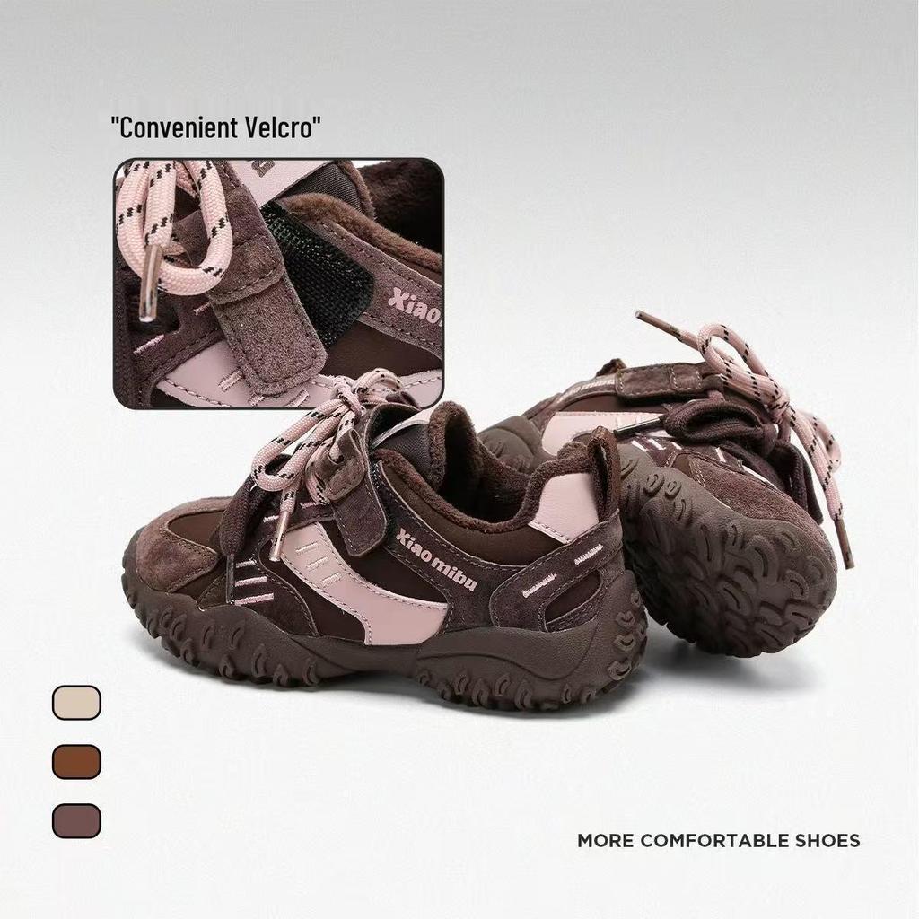 2025 Spring/Autumn Girls' Casual Shoes: Forrest Gump Style Parent-Child Sneakers with Winter Velvet