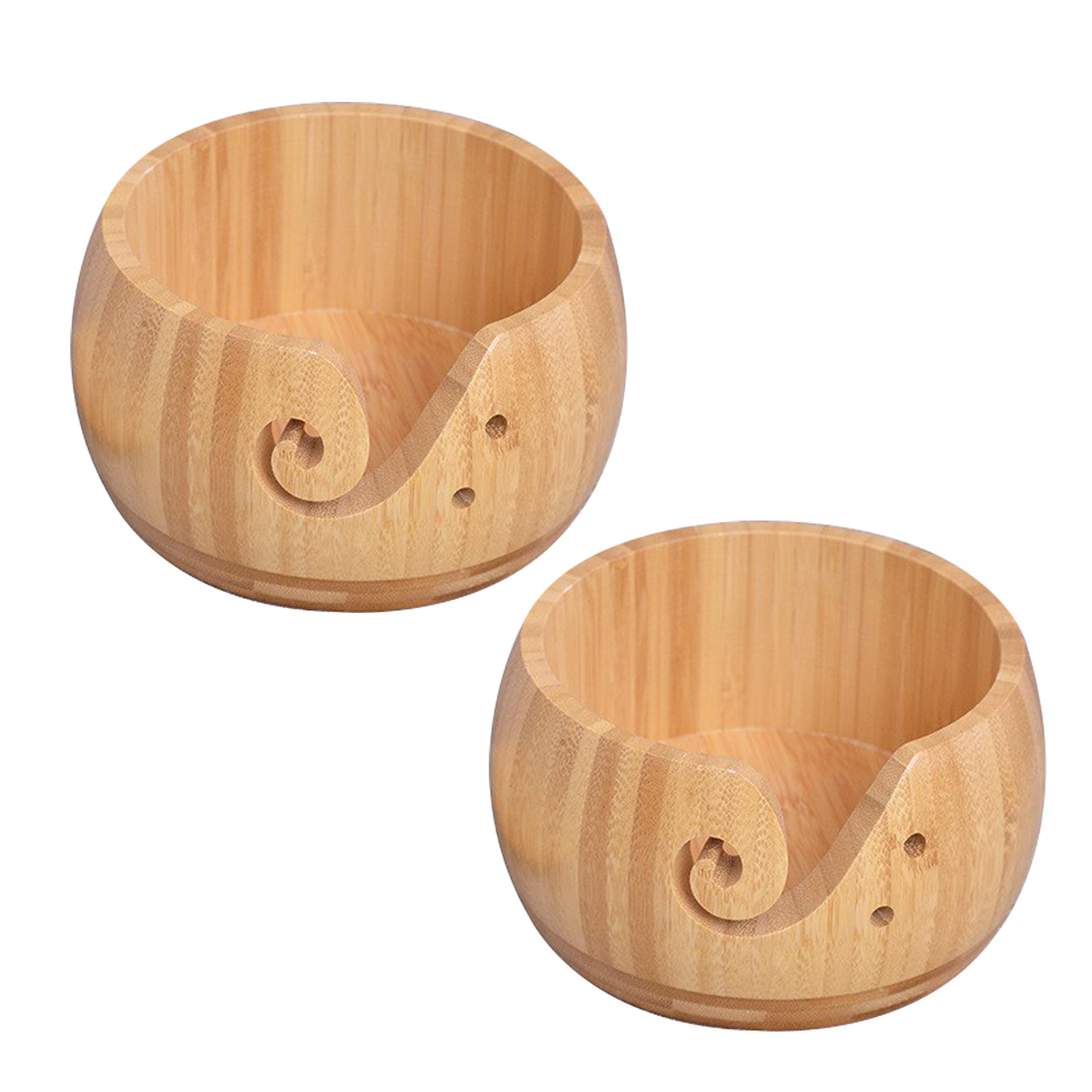 

HAMILO Yarn Knitting Set Bowl, Tool, Anti-Tangle, Anti-Roll, Wooden, 2-Piece
