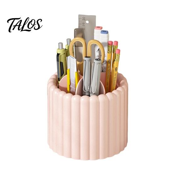Talos Rotating Pen Holder, 360 Degree Spinning Desk Organizer with Drawer, School Supplies for Stationery, Makeup A