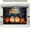 1 piece of 2D flat background fabric, Halloween pumpkin ghost scene decoration background fabric, party setup, home decoration