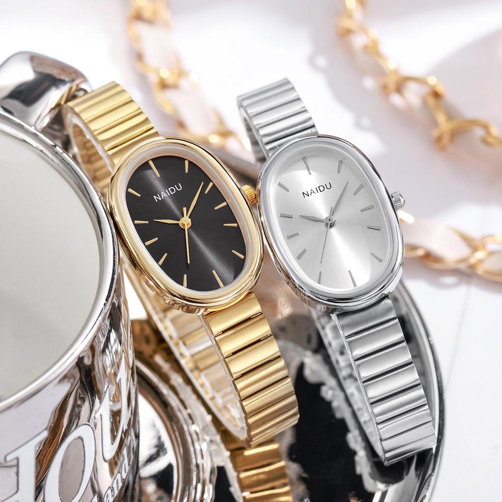 Bamboo Oval Small Plate Girls' Watch - High-End Luxury with Forest Style and Mother-of-Pearl Dial