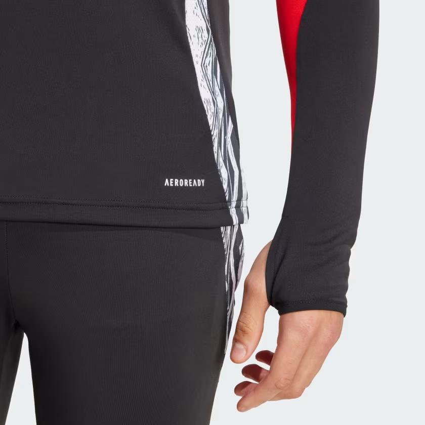 Adidas Arsenal 24-25 Sports Training Half-Zip Pullover Football Jersey Men Jerseys Green Black Red IS9987