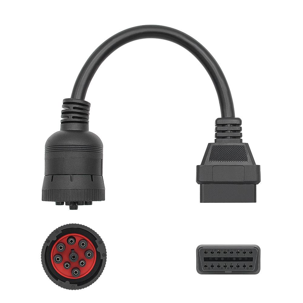 9 Pin To 16 Pin Truck Line Cable J1939 9 Pin To OBDII/OBD2 Male Female Diagnosctic Tool Connector for DEUTSCH Cummins Deutsch