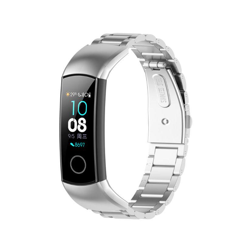 Suitable for Huawei for Honor Band 5 4 Watch Band Adjustable Stainless Steel Replacement Strap Wristband Bracelet Rust P