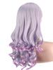 Dreamy purple curly hair wigs with center part bangs high temperature fiber synthetic wigs for women cosplay costume gifts
