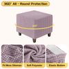 uxcell Square Jacquard Ottoman Slipcover with Elastic Stretch Footrest Stool Cover for Living Room Furniture Protector Large Bottom, (Light Purple,