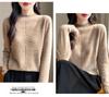 Women's Elegant Snowflake Rhinestone Half-High Collar Sweater - Velvet Loose Knit Pullover Base Layer for Autumn and Winter