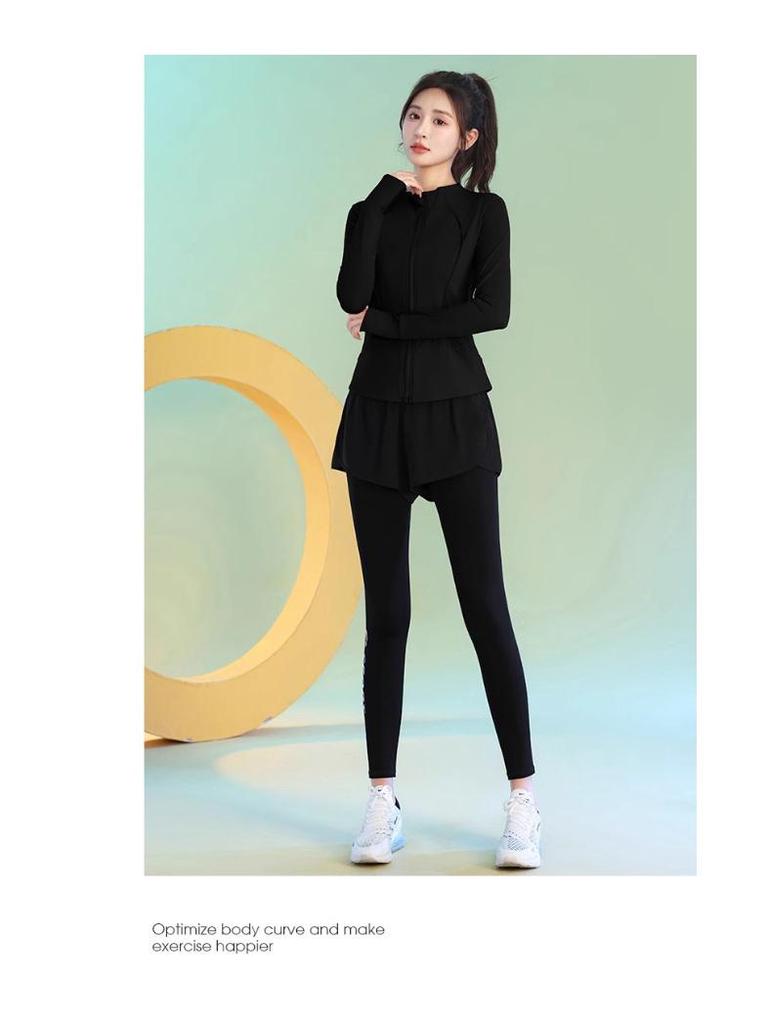 2025 Women's Slimming Morning Run Yoga Set - Long Sleeve Quick-Dry Fitness Outfit