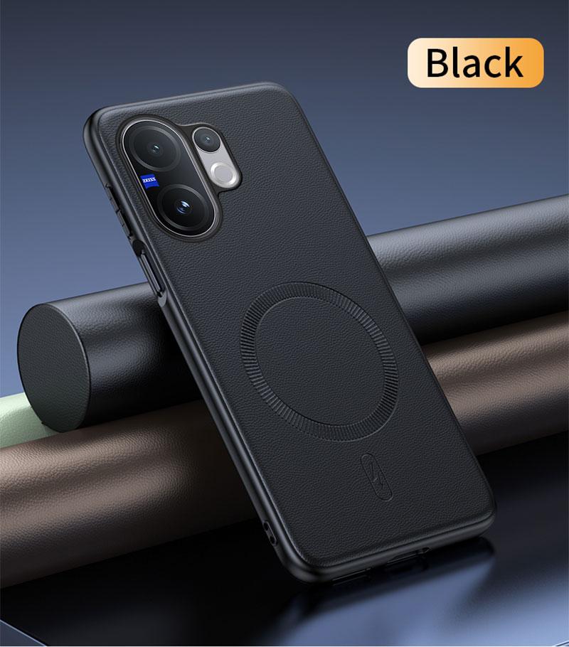 For Vivo V60 5G Case Magnetic Leather Shield Cover For Vivo V60 5G Anti-Fingerprint Non-Slip PC+TPU