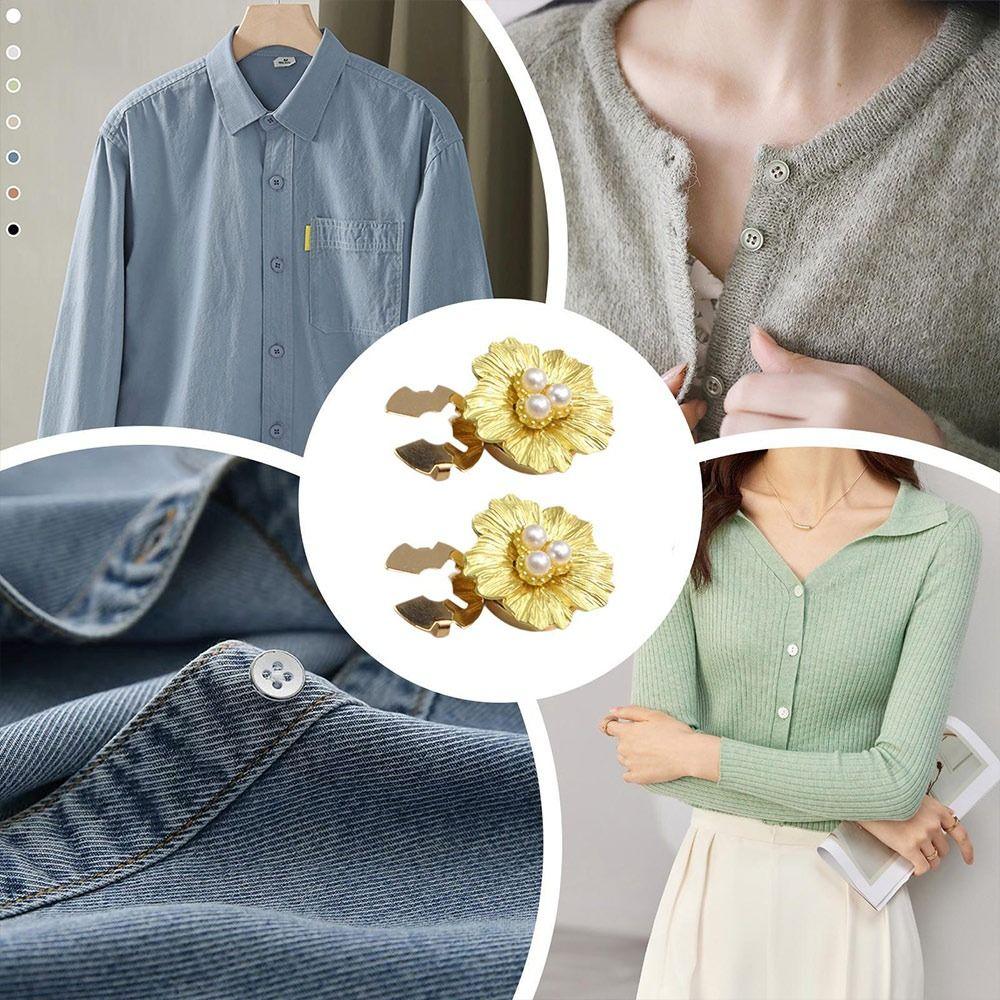 Rhinestone Pearl Flower Button Covers DIY Accessories Alloy Flower Cufflinksble Handwoven Golden Base Rhinestone Button Cover
