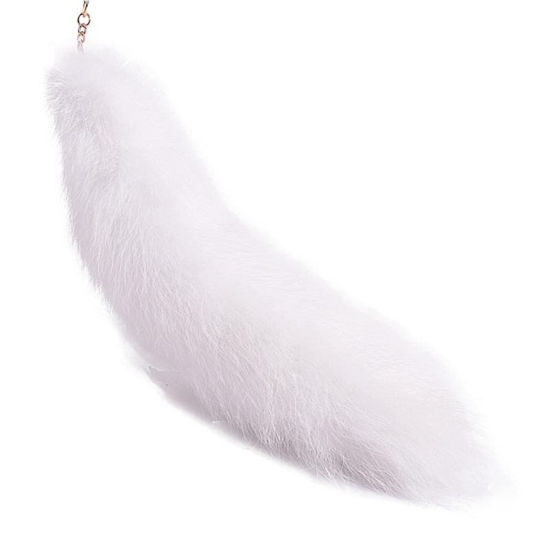 Long Animal Tail Keychain Key Holder with Keychain Clip, Plush Tail Charm Keychain Purse Bag Charm Keychain Pendant