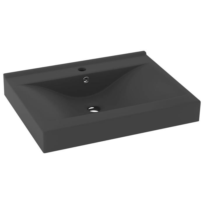 VidaXL Sink with Tap Hole Countertop Washbasin Toilet Hand Basin Bathroom Kitchen Home Interior Grey 147027
