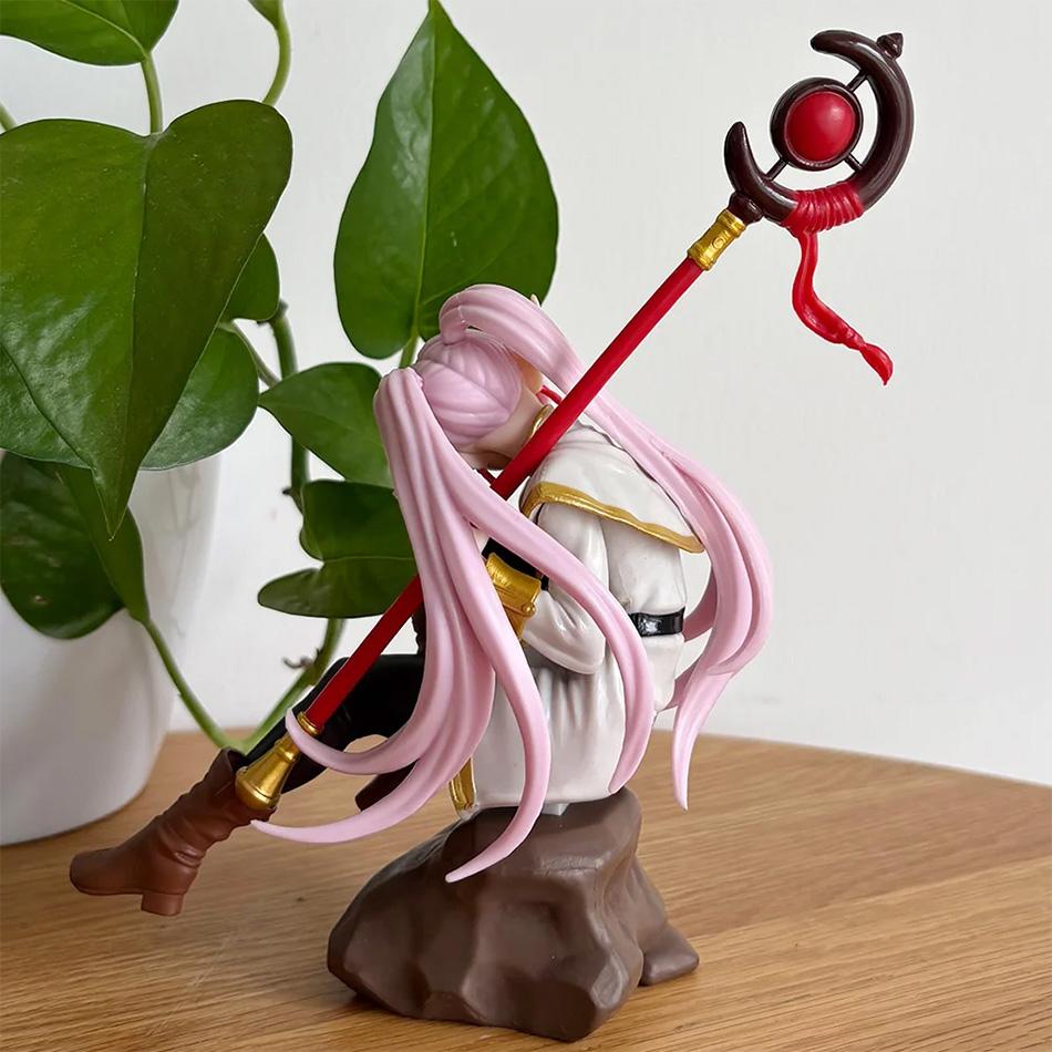 Frieren Beyond Journey's End Frieren Model Pink Hair with Staff PVC Action Figure Collectible Model Toy Present