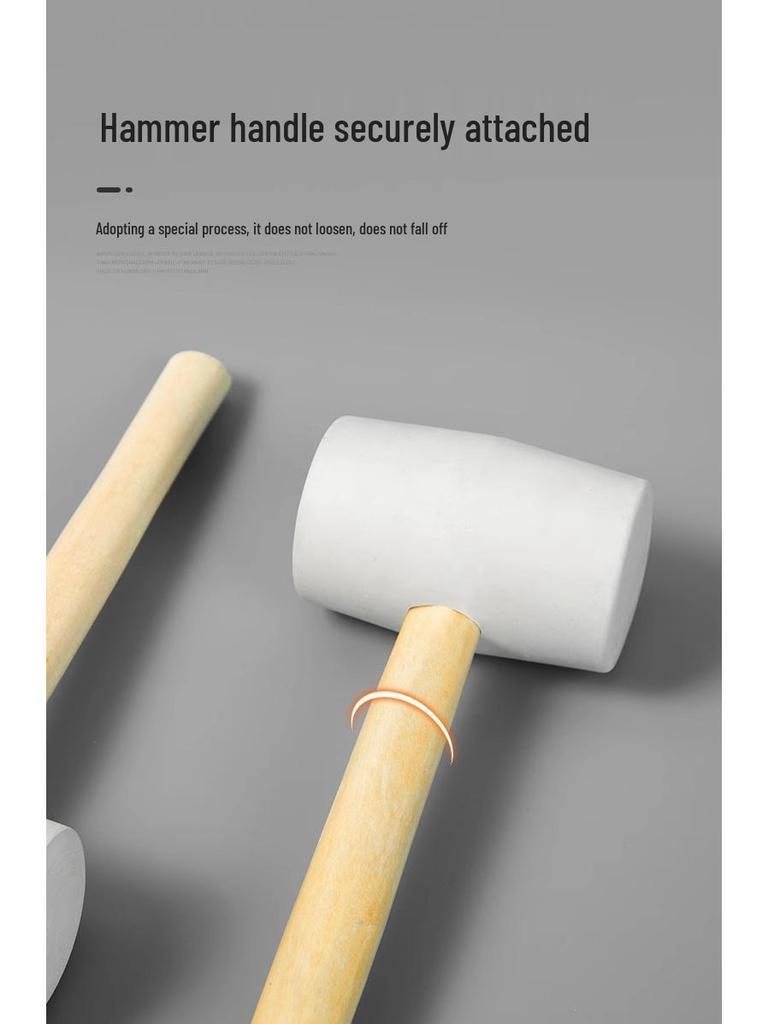 Non-Marking White Rubber Mallet with Wood Handle – Gentle On Tiles and Walls