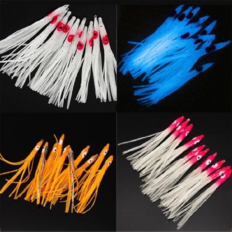 10Pcs 8cm Octopuses Soft Fishing Lure Octopuses Squid Soft Baits Skirted Squid Jigging Sea Fishing Baits Easy To Use
