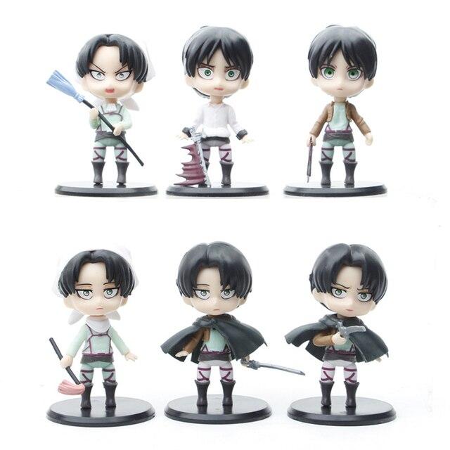 10cm Q Version Anime Attack On Titan Figure Eren Jager Mikasa Ackerman Pvc Action Figure Toys Collectible Model Toys Kid Gift