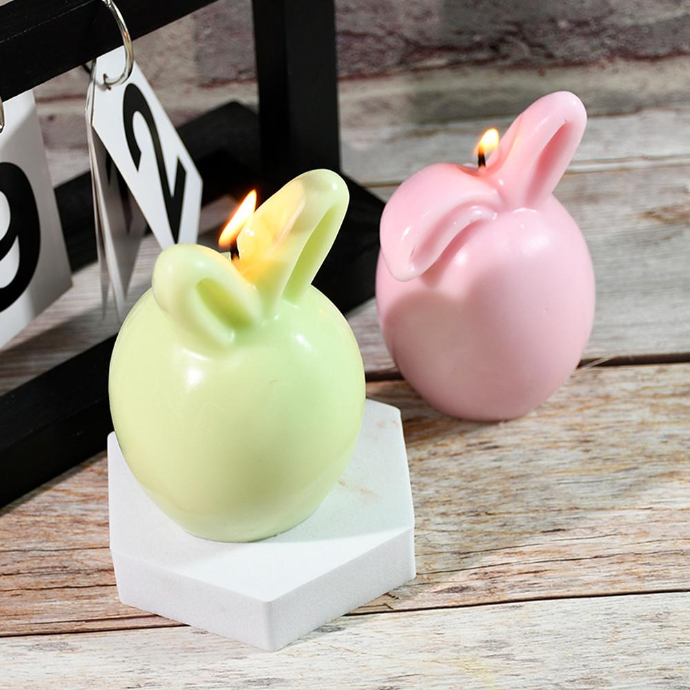 Easter Rabbit Casting Mould Silicone Bunny Aromatherapy Candle Mold DIY Rabbit Candle Making Mould for Party Decoration