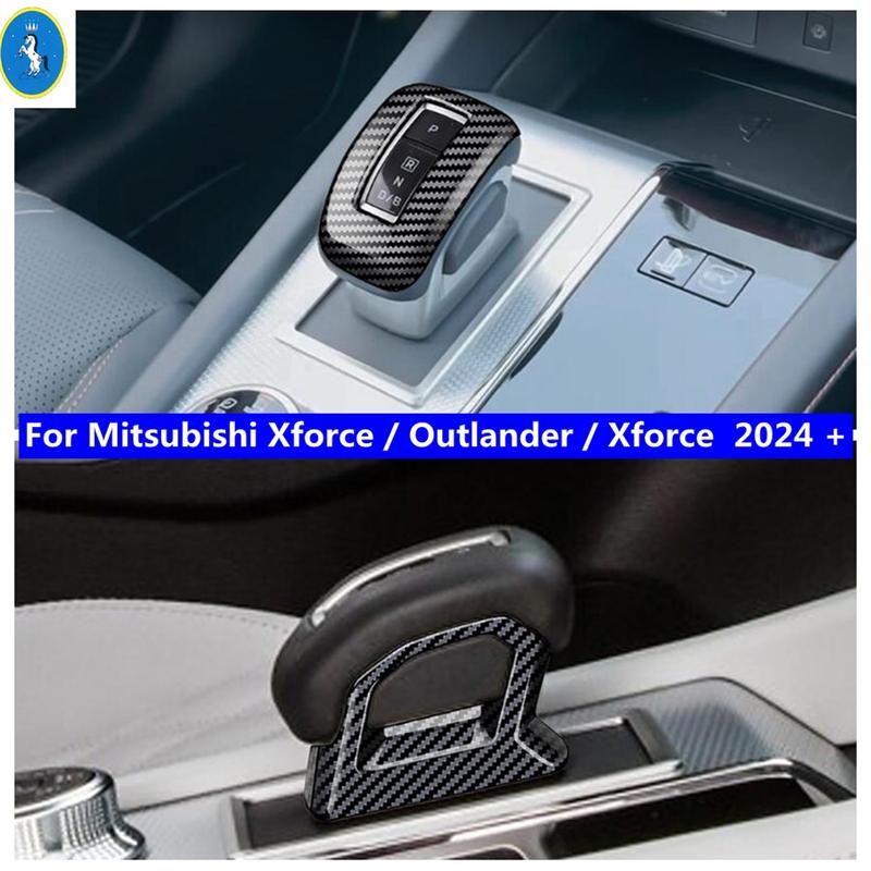 

3 Pcs Gear Shift Head Knob Cover Trim Fit For Mitsubishi Xforce / Outlander / Xforce 2024 - 2026 Carbon Fiber Look Accessories